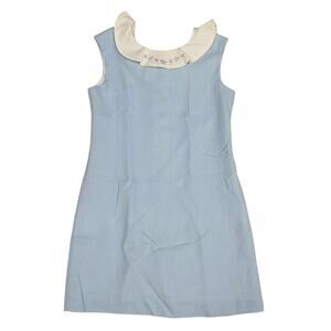 NWT Maggie Breen Too Size 12 Linen Blue V Back Dress